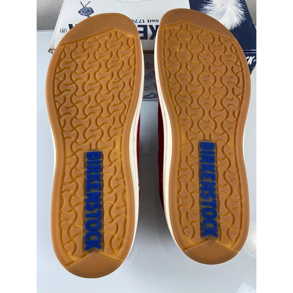 Birkenstock Men's US 12 EU 45 Pasadena Red Suede Veloursleder‎ Lace Up Shoes NEW